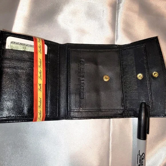 Vintage Womens Tri-fold Leather Wallet 2pk - Picture 3 of 3